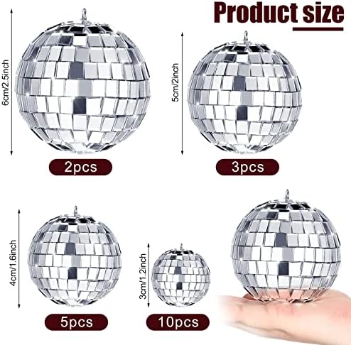 MTLEE 20 Pcs Disco Balls Decorations Assorted Size Disco Ball Ornaments - Image 2