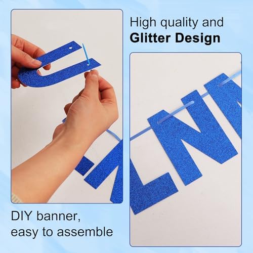 BEISHIDA Glitter Blue 116 PCS A-Z DIY Letter Custom Banner Party Decor - Image 3