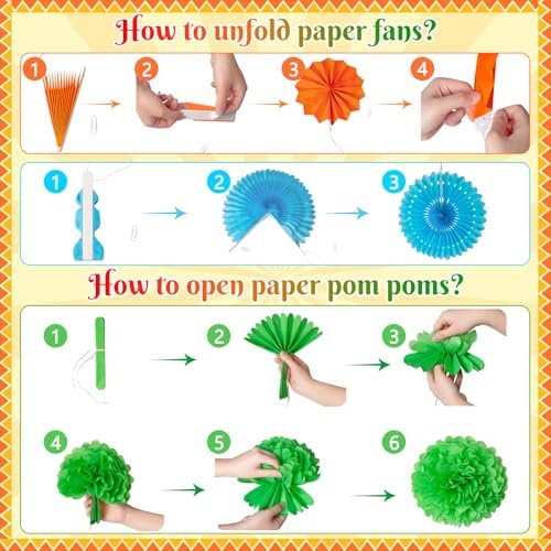 35PCS Fiesta Paper Fan Party Decorations Set - Image 4