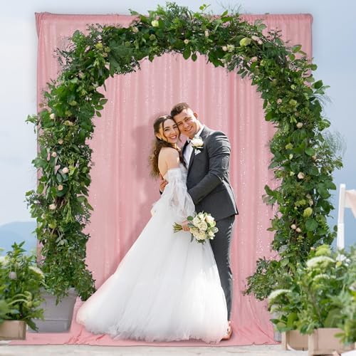 PartyDelight Pink Sequin Backdrop 6x8ft Sparkly Photo Curtain - Image 3