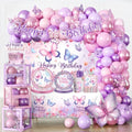 256pcs Butterfly Birthday Decorations Complete Party Set, Butterfly Theme Birthday Decorations, Serves 20pcs Plates, includes Banner Backdrop Balloon Arch Tableware Tablecloth by Unknown