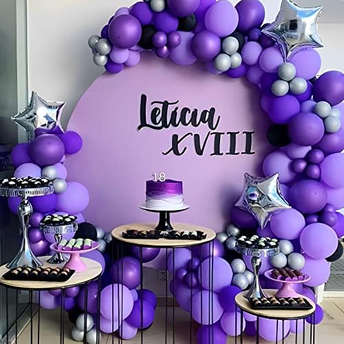 Voircoloria 105pcs Purple Party Latex Balloons, 12inch - Image 5