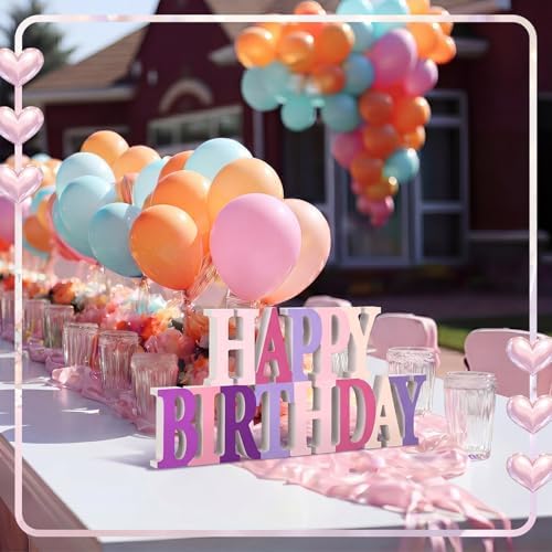 Novabright Happy Birthday Sign, Pink and Purple, No Glitter - Image 3
