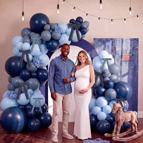 Gejoy 152 Pcs Blue Jean Baby Shower Decorations Denim Balloon Arch Kit - Image 3