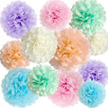 ANSOMO Pastel Tissue Paper Pom Poms Colorful Birthday Party Decorations by ANSOMO