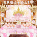 Happy Birthday Decorations For Women Men,Birthday Backdrop,Banner Balloons,Table Cloth,Paper pom poms Party Supplies for Girls Boys (Princess) by Jenlion