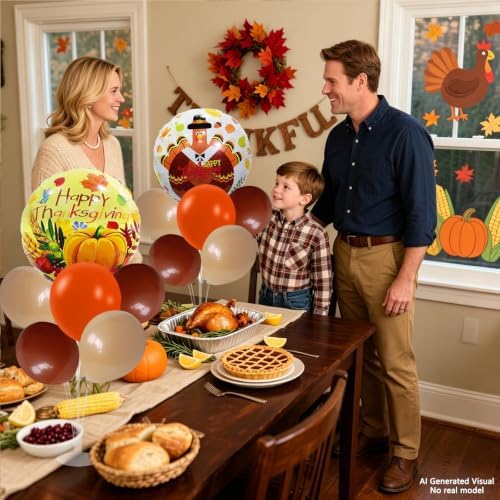 Thanksgiving Decorations, 4 Set Orange Brown Balloon Stand Kit - Image 6