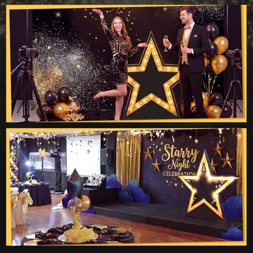Leinuosen 4ft Star Starry Night Party Decorations Under the Stars Cardboard Cutout Stand-up Movie Night Awards Theme Prom Homecoming Wedding Party Backdrop Photo Prop Stand up Decor - Image 6