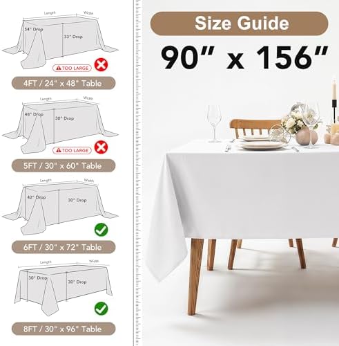 Fitable 6 Pack Yellow Tablecloths for Rectangle Tables, 90 x 156 Inch - Image 3