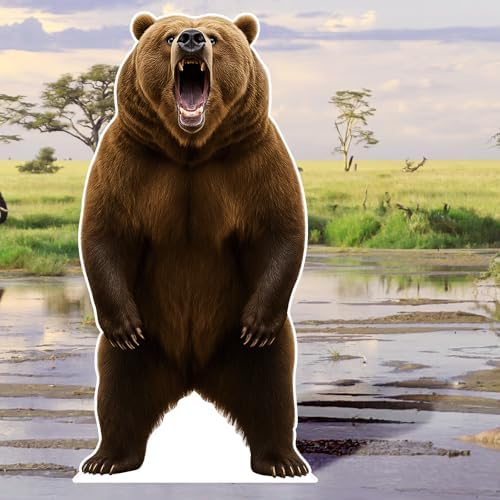 Bear Cardboard Cutout, 6 ft Life Size, Safari Theme, 1 PC - Image 4