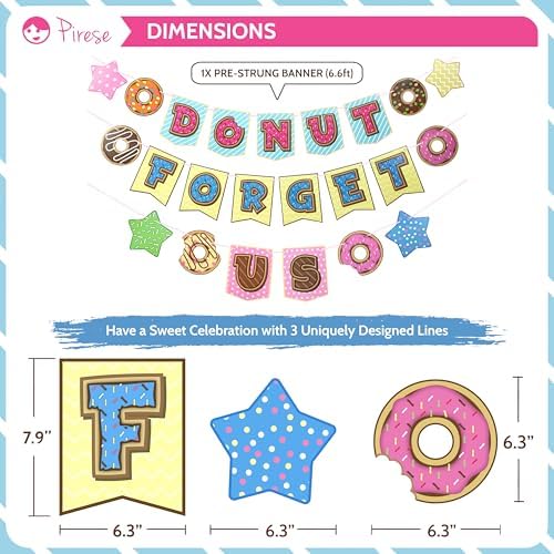 Pirese Donut Forget Us Party Decorations, Farewell Decor, Goodbye Party - Image 3