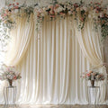 Ivory Backdrop Curtains for Wedding Parties, 20x7FT Wrinkle Free Photo Backdrop Curtains for Wedding Birthday Party Baby Shower, Fabric Drape with Rod Pockets 5ft x 7ft, 4 Panels by Unknown