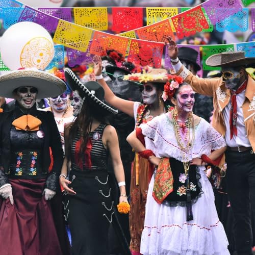 6 Packs 108 Ft Fiesta Party Decorations Mexican Party Banners Papel Picado Banners Cinco De Mayo Decorations Dia De Los Muertos Decor Mexico Halloween Banner Birthday Party Decorations (6pack Banners) (6 Packs Banner) - Image 2