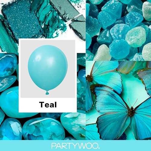 PartyWoo Teal Balloons 140pcs Turquoise Dark Teal Different Sizes - Image 2