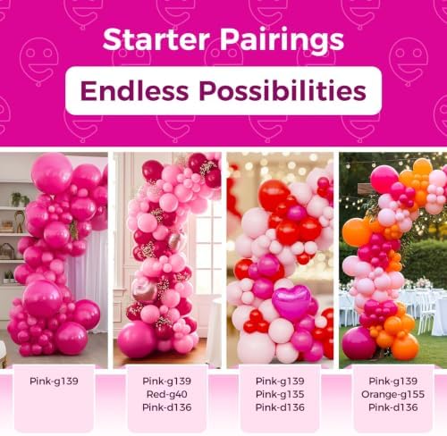 Bezente Hot Pink Latex Round Helium Party Balloons100 Pack 12 inch - Image 5