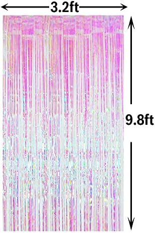 GOER 3.2 ft x 9.8 ft Metallic Tinsel Foil Fringe Curtains Party Photo Backdrop Party Streamers for Birthday,Graduation,New Year Eve Decorations Wedding Decor (2 Packs,Multicolor) - Image 7