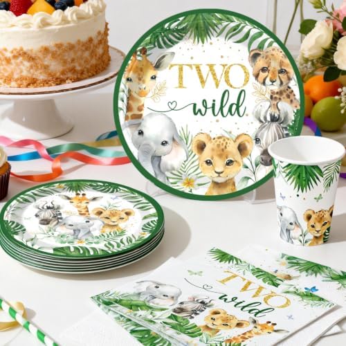 Cocomigo Two Wild Birthday Decorations Boy, All-in-One Set for 25 Guests - Image 5