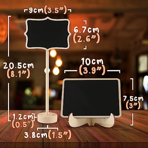 Mini Chalkboard Signs, 30 Pack Framed Small Chalk Board Food Labels with Easel Stand for Party Buffet or Wedding Celebration, Wooden Blackboard as Place Cards for Table Setting or Numbers (30) - Image 2