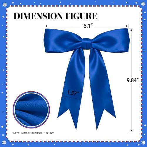1 String Christmas Tree Bows, Red Blue White Bow Christmas Garland Banner - Image 4