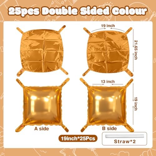 NISOCY 25PCS Brown Square Foil Balloons Wall Backdrop Tunnel Arch Kit - Image 2