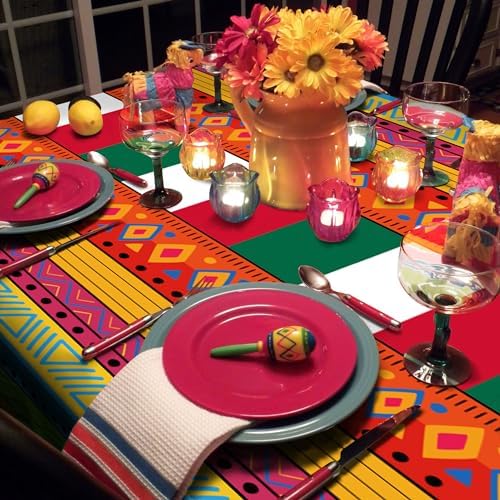 OHOME Cinco De Mayo Decorations - Fiesta Plastic Tablecloth - Image 6