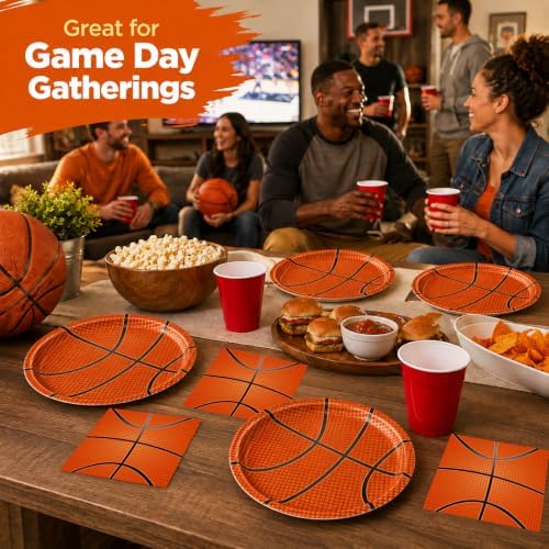 40 Pcs Basketball Plates and Napkins Set, Large 9 Inch Party Plates - Image 7