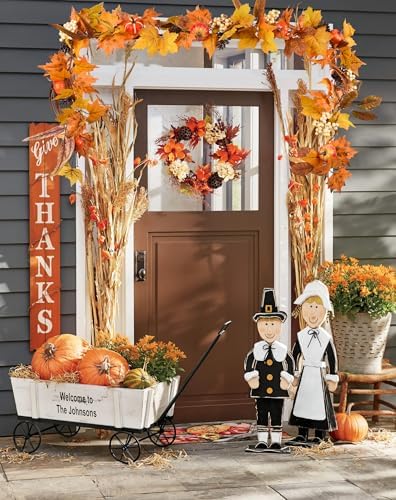 DearHouse Fall Maple Leaves, 6ft Artificial Autumn Foliage Thanksgiving Decor for Home, Wedding, Fireplace, Party, Christmas (Yellow&Brown) - Image 4