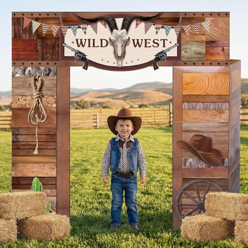 Bucherry 7 Pcs Western Cowboy Rodeo Party Decor Cardboard Playhouse - Image 5