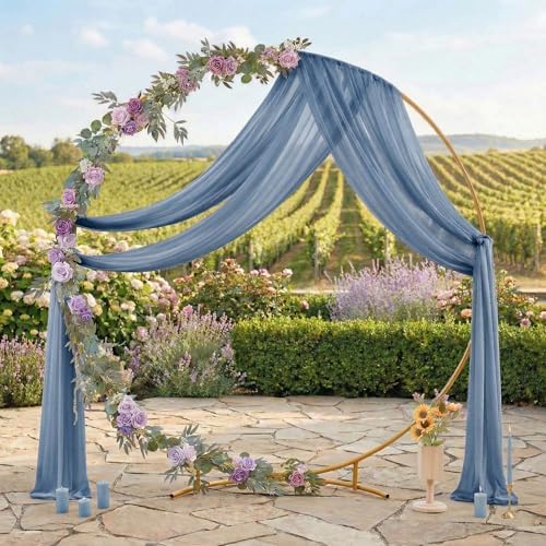 Pack of 1 Wedding Arch Drape Panel Fabric 30" x 40ft - Dusty Blue - Image 3