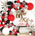 ALL-IN-1 Red Black and White Balloon Arch Kit for Red and Black Birthday Party Decorations – Reds and Blacks Balloons for White Black and Red Balloon Garland Kit – Graduation Black and Red Balloons by SherylDecor