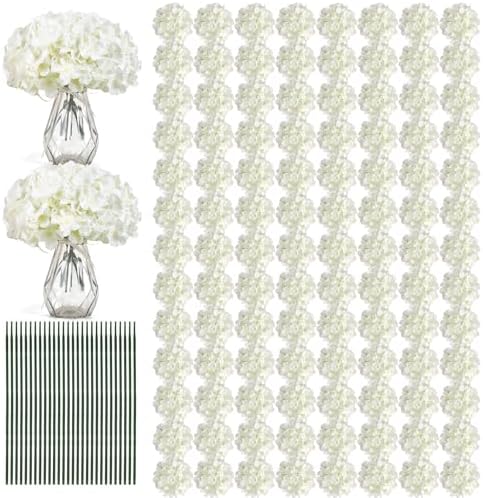 Auihiay 204Pcs Hydrangea Artificial Flowers Bulk, Silk Hydrangeas Flowers by Auihiay