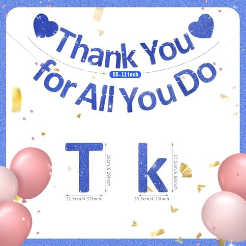 Thank You Banner Appreciation Banner for Appreciation Decorations Teacher Thanks Volunteer Events Office School Organization Thank You Parties (Blue) - Image 3