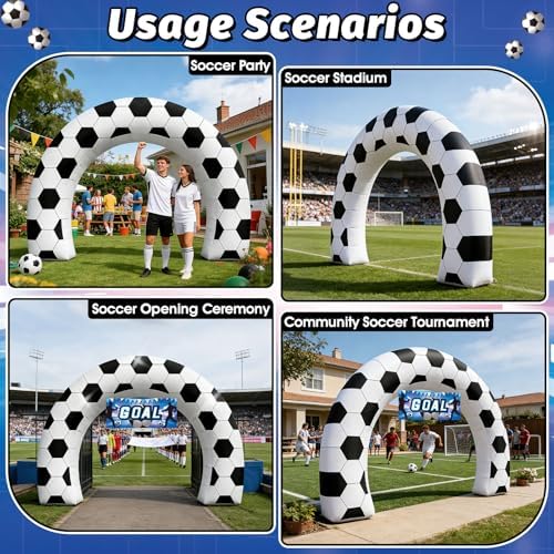 8FT Giant Soccer Inflatable Arch Match Day Viewing Party Decor - Image 5