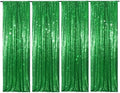 PartyDelight Green Sequin Backdrop Curtains 2x8ft 4 Panels by PartyDelight