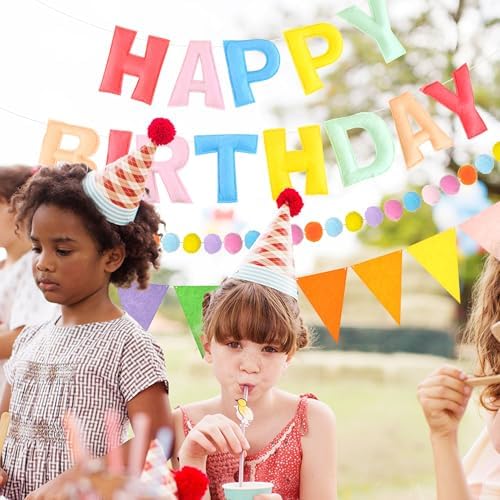 CANREVEL 3 PCS Pre-Strung 3D Happy Birthday Banner Decorations, Pastel - Image 2