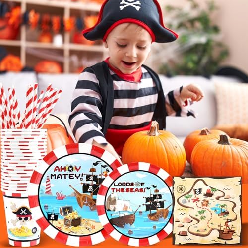 Recheel Pirate Party Decorations Plates Set, Pirate Themed Party Supplies - Image 5