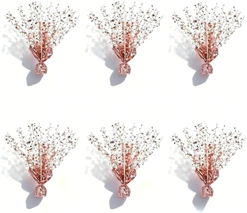 6 Pack Metallic Foil Spray Centerpiece Stars for Wedding, Birthday, Anniversary, Christmas Table Decor, Holiday Festival Baby Shower Graduation Mantle Party Decorations (Rose gold) by Unknown