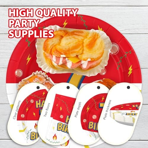 Grencian 96Pcs Happy 7th Birthday Party Supplies Serves 24 - Image 6