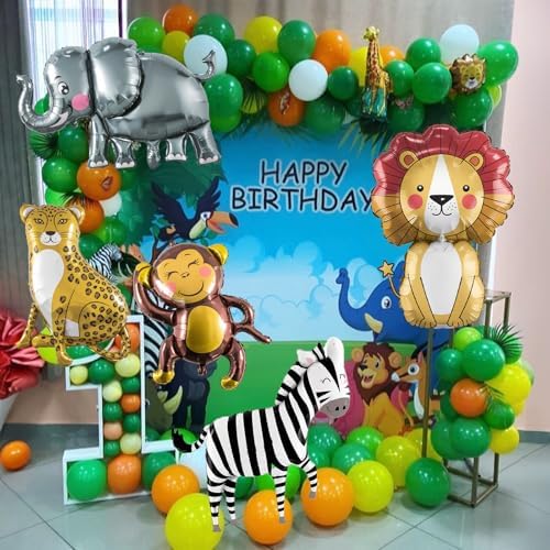 Large Animals Foil Balloons for Jungle Safari Birthday Party Decorations - Image 4