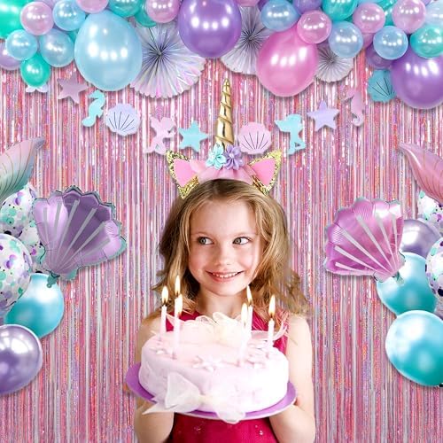Melsan Pink Tinsel Backdrop for Birthday, 2 Pack 3.2ft x 8ft - Image 4