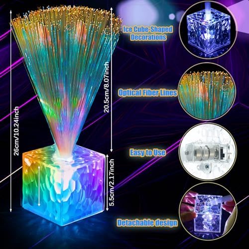 Amylove 8 Pcs Mini Fiber Optic Lamp Glow Party Favors, Clear, 10 Inch - Image 2