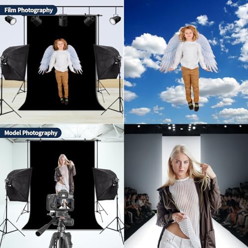 Black Photo Backdrop for Photoshoot Solid Color Background 10x20 ft - Image 3