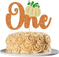 1Pc Pumpkin One Cake Topper Orange Glitter Fall 1st Pumpkin Birthday Cake Topper Decorations Baby Shower Party Decorations for Autumn Themed Kids First Birthday Thanksgiving Party Supplies by Ephlyn