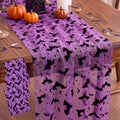 Remagr 3 Pcs Halloween Table Runner Flocked Lace, Bat Table Decor 30"x70" by Remagr