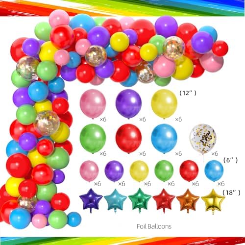102Pcs Rainbow Birthday Decorations, Colorful Birthday Party Decorations for Girls and Boys, Rainbow Party Decorations Pack with Happy Birthday Banner, Balloons, Fringe Curtain, Hanging Swirls - Image 3