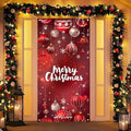BlissYard Merry Christmas Door Cover 71x35 Inch Front Porch Door Banners Decoration Winter Red Hanging Christmas Ornaments with Snowflakes for Sign Party Indoor Decor by BlissYard
