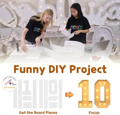 imprsv 10 Marquee Numbers, 3FT Light Up Numbers for 10th Birthday Decor - Image 2