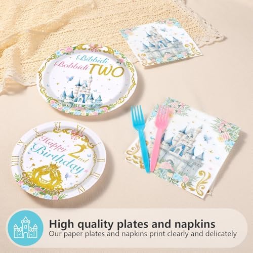 Grencian 96Pcs Princess 2nd Birthday Party Supplies for Girl Serves 24 - Image 3