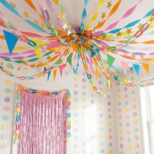 Pastel Party Decoration 574 ft Crepe Streamers for Party Decor by Unknown