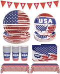 Goodluck Patriotic Disposable Paper Plates and Napkins Party Sets by GoodLuck